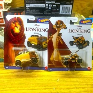 HOT WHEELS CHARACTER CARS MATTEL DISNEY THE LION KING SIMBA & TIMON 1/64 scale
